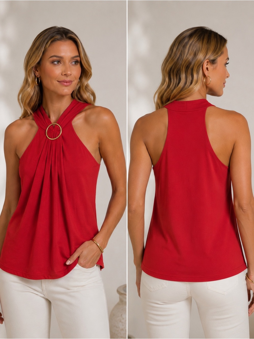 Michael Kors Ring Detail Halter Top – NWT – Size Medium